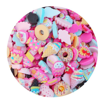 50 de bucăți Kawaii Food Fun Nail Art Charms Desene animat Bomboane Fructe Strasuri pentru unghii Decorații Rășină Acrilic Dulciuri 3D Manciure Piese
