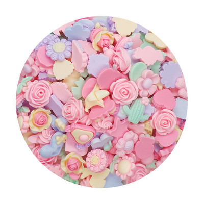 50 de bucăți Kawaii Food Fun Nail Art Charms Desene animat Bomboane Fructe Strasuri pentru unghii Decorații Rășină Acrilic Dulciuri 3D Manciure Piese