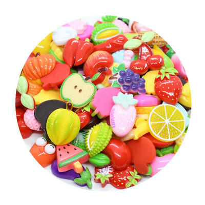 50 de bucăți Kawaii Food Fun Nail Art Charms Desene animat Bomboane Fructe Strasuri pentru unghii Decorații Rășină Acrilic Dulciuri 3D Manciure Piese