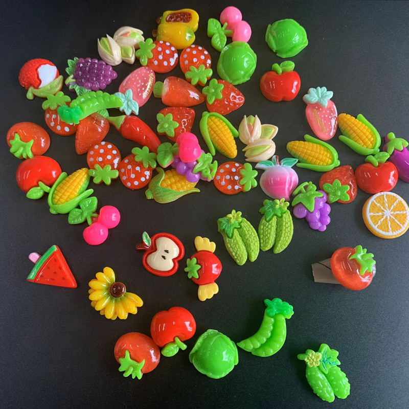 50 de bucăți Kawaii Food Fun Nail Art Charms Desene animat Bomboane Fructe Strasuri pentru unghii Decorații Rășină Acrilic Dulciuri 3D Manciure Piese