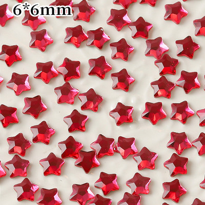 100 db Sparkly Stars Rész körmök Strassz 3D Üveg Lapos Aljú Starfish Pentagram Nail Art Dekoráció Manikűr Kiegészítők 6mm