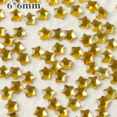 100 db Sparkly Stars Rész körmök Strassz 3D Üveg Lapos Aljú Starfish Pentagram Nail Art Dekoráció Manikűr Kiegészítők 6mm