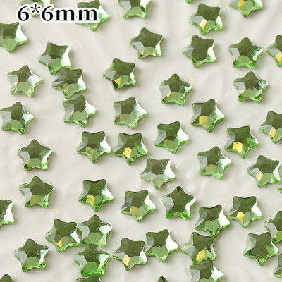 100 db Sparkly Stars Rész körmök Strassz 3D Üveg Lapos Aljú Starfish Pentagram Nail Art Dekoráció Manikűr Kiegészítők 6mm