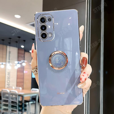 S20fe S 20 21 22 Πολυτελής επιμετάλλωση Τετράγωνη θήκη δαχτυλιδιού για Samsung Galaxy S20 Fe S22 S21 Plus Ultra 2022 5g Κάλυμμα σιλικόνης