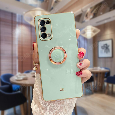 S20fe S 20 21 22 Πολυτελής επιμετάλλωση Τετράγωνη θήκη δαχτυλιδιού για Samsung Galaxy S20 Fe S22 S21 Plus Ultra 2022 5g Κάλυμμα σιλικόνης