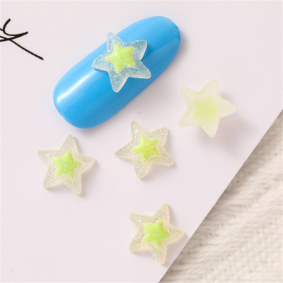 50 db Stars Nails Charms Scrub Starry Sky Crystal flitteres körömdísz strassz dekorok Kawaii átlátszó 3D gyanta kellékek 10,7 mm