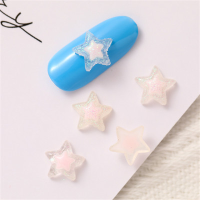 50 db Stars Nails Charms Scrub Starry Sky Crystal flitteres körömdísz strassz dekorok Kawaii átlátszó 3D gyanta kellékek 10,7 mm