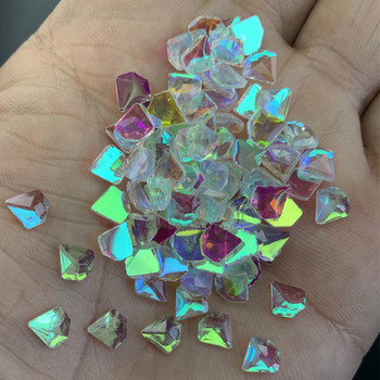 100Pcs Фотохромни Aurora кристали Декорации за изкуство за нокти Crystal Bear, Heart Parts Bling Warm Elf Design Nails Diamond 3D Gems