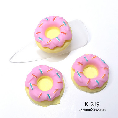 20vnt animacinių filmų desertų nagų dailės papuošalų kremas mielas spurgos stereofoninis 3D saldus dervos priedai Spalvinga Kawaii nagų puošmena 15,5 mm