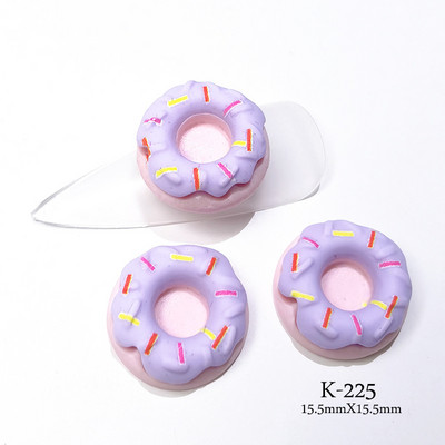 20 τμχ Cartoon Dessert Nail Art Jewelry Cream Cute Donut Stereo 3D Sweet Resin Αξεσουάρ Πολύχρωμο Kawaii Διακόσμηση νυχιών 15,5mm
