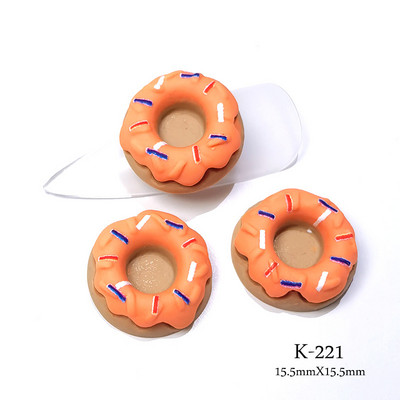 20 τμχ Cartoon Dessert Nail Art Jewelry Cream Cute Donut Stereo 3D Sweet Resin Αξεσουάρ Πολύχρωμο Kawaii Διακόσμηση νυχιών 15,5mm
