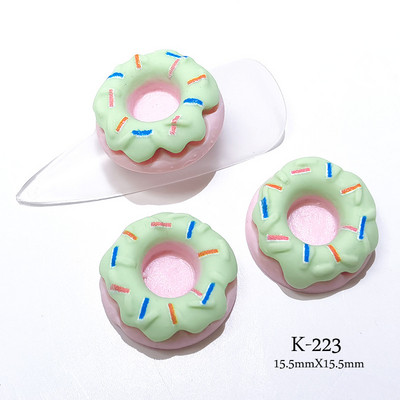 20 τμχ Cartoon Dessert Nail Art Jewelry Cream Cute Donut Stereo 3D Sweet Resin Αξεσουάρ Πολύχρωμο Kawaii Διακόσμηση νυχιών 15,5mm
