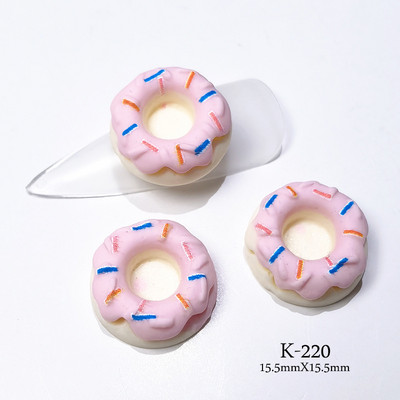 20 τμχ Cartoon Dessert Nail Art Jewelry Cream Cute Donut Stereo 3D Sweet Resin Αξεσουάρ Πολύχρωμο Kawaii Διακόσμηση νυχιών 15,5mm
