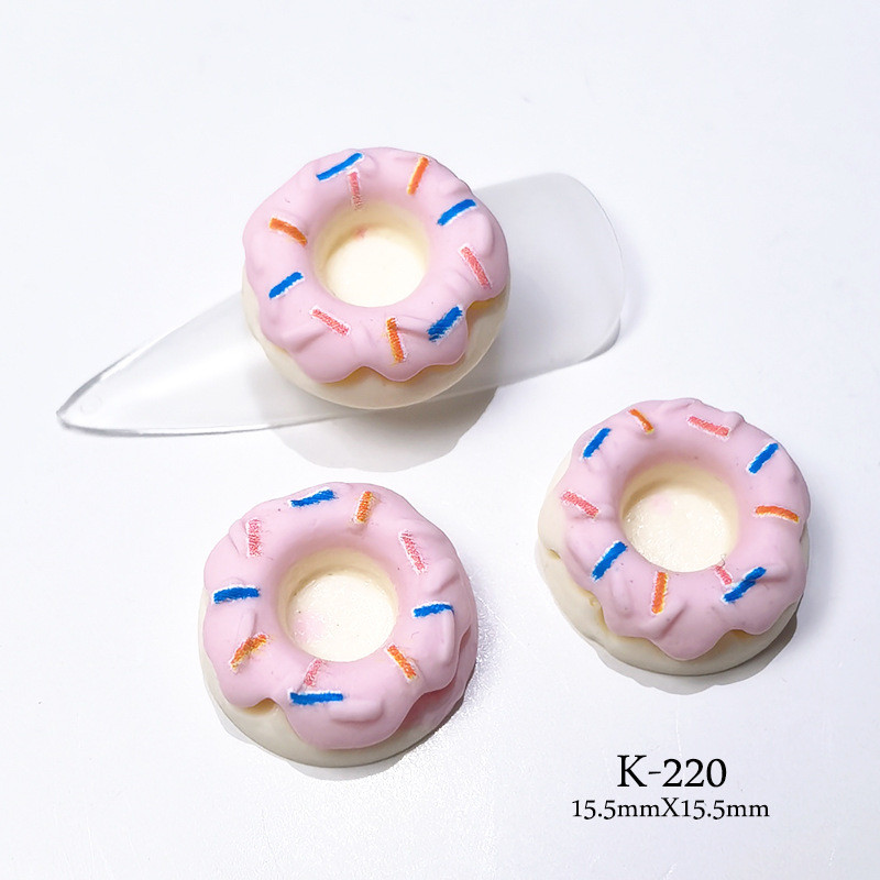 20 τμχ Cartoon Dessert Nail Art Jewelry Cream Cute Donut Stereo 3D Sweet Resin Αξεσουάρ Πολύχρωμο Kawaii Διακόσμηση νυχιών 15,5mm