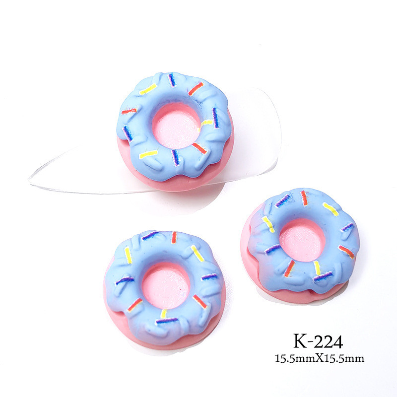 20 τμχ Cartoon Dessert Nail Art Jewelry Cream Cute Donut Stereo 3D Sweet Resin Αξεσουάρ Πολύχρωμο Kawaii Διακόσμηση νυχιών 15,5mm