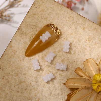 50 kom. Dijelovi šećernog medvjeda Privjesci za nokte Prozirni dijamanti slatkiša Dodaci za nokte 3D Kawaii pribor za uređenje noktiju 4,3*6,6 mm