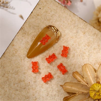 50 kom. Dijelovi šećernog medvjeda Privjesci za nokte Prozirni dijamanti slatkiša Dodaci za nokte 3D Kawaii pribor za uređenje noktiju 4,3*6,6 mm