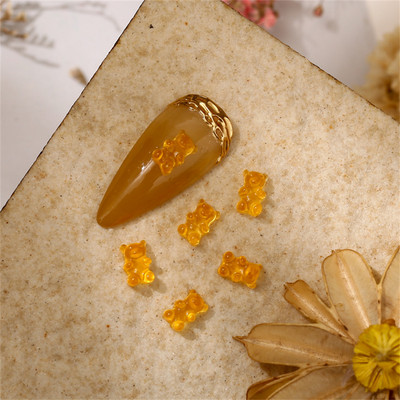 50 kom. Dijelovi šećernog medvjeda Privjesci za nokte Prozirni dijamanti slatkiša Dodaci za nokte 3D Kawaii pribor za uređenje noktiju 4,3*6,6 mm