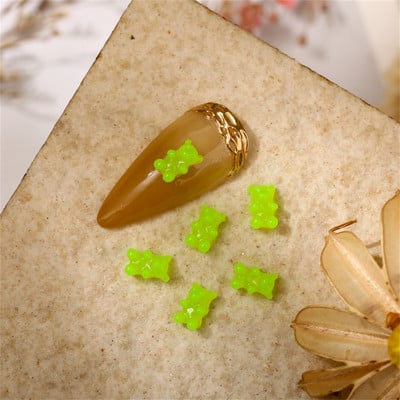 50 kom. Dijelovi šećernog medvjeda Privjesci za nokte Prozirni dijamanti slatkiša Dodaci za nokte 3D Kawaii pribor za uređenje noktiju 4,3*6,6 mm