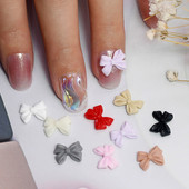 50db Kawaii Bow Resin Nail Art Charm 3D Bowknot Nyári Aranyos Dísz Ékszer Craft Csokornyakkendő Dekorációs Alkatrészek Manikűr 8,5*12,5mm