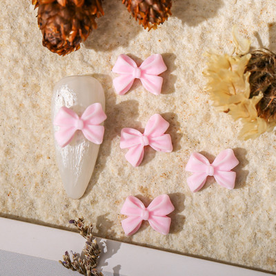 50db Kawaii Bow Resin Nail Art Charm 3D Bowknot Nyári Aranyos Dísz Ékszer Craft Csokornyakkendő Dekorációs Alkatrészek Manikűr 8,5*12,5mm