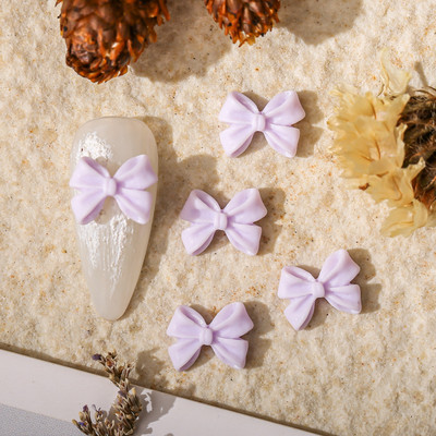 50db Kawaii Bow Resin Nail Art Charm 3D Bowknot Nyári Aranyos Dísz Ékszer Craft Csokornyakkendő Dekorációs Alkatrészek Manikűr 8,5*12,5mm