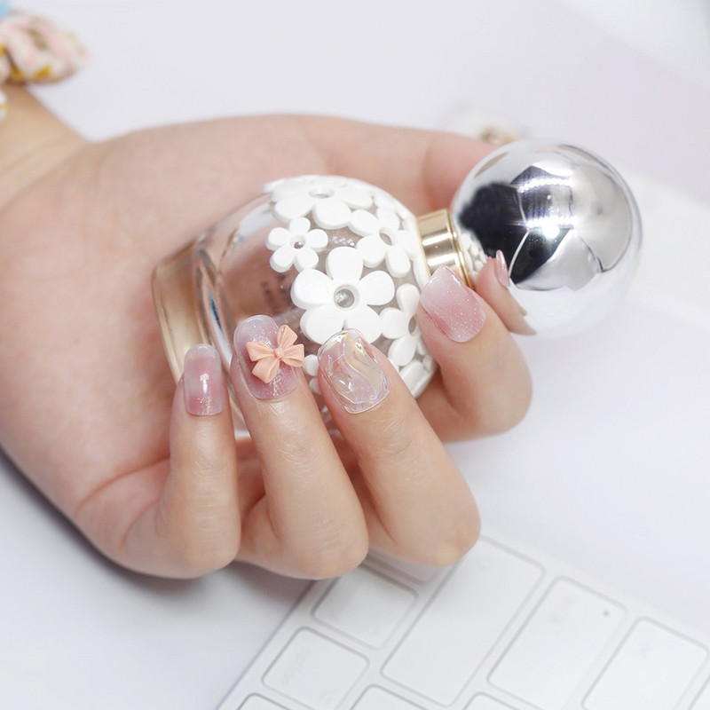 50db Kawaii Bow Resin Nail Art Charm 3D Bowknot Nyári Aranyos Dísz Ékszer Craft Csokornyakkendő Dekorációs Alkatrészek Manikűr 8,5*12,5mm
