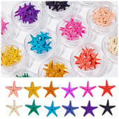 1dobozos Starfish körömdíszítések 3D színes, természetes tengeri csillagok körömdíszek Kék-óceán stílusú manikűr 3D varázslatos dekorációk