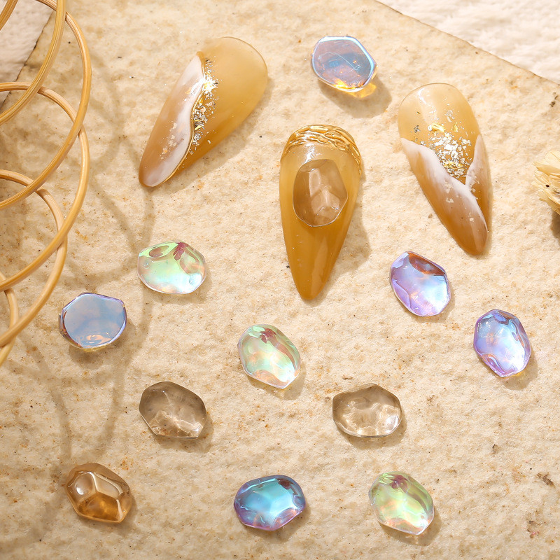 30τμχ Aurora Beans Διακόσμηση νυχιών Παγάκια Highlight Διαφανές Symphony AB Heaven Light Laser 3D Nail Charms Jewelry 8*10mm