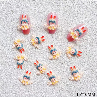 20db Ámor Angyal baba körmök díszítések Rajzfilm Eros Nail Art ékszer kellékek tervező 3D manikűr varázslatok kiegészítők 15*16mm