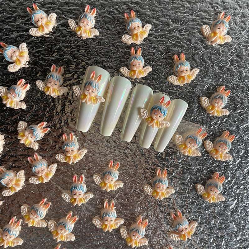 20db Ámor Angyal baba körmök díszítések Rajzfilm Eros Nail Art ékszer kellékek tervező 3D manikűr varázslatok kiegészítők 15*16mm