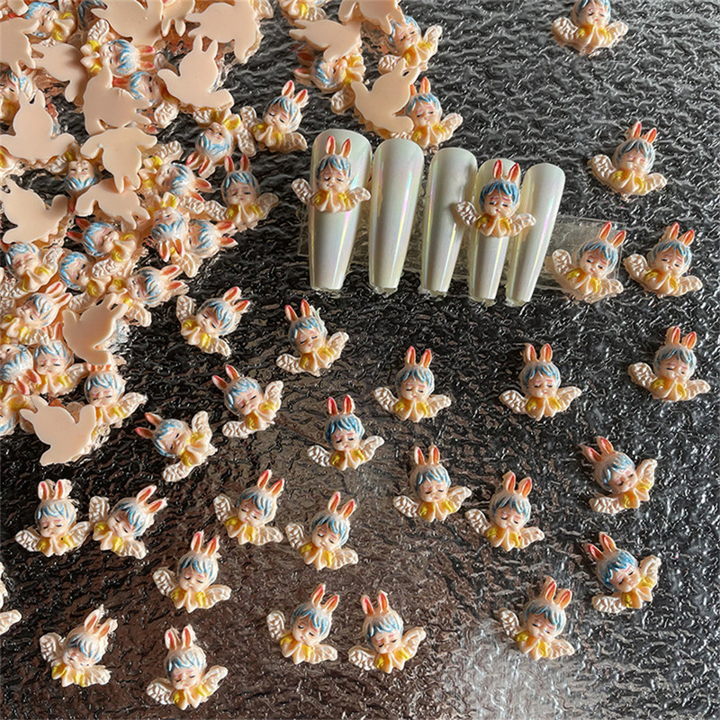20db Ámor Angyal baba körmök díszítések Rajzfilm Eros Nail Art ékszer kellékek tervező 3D manikűr varázslatok kiegészítők 15*16mm