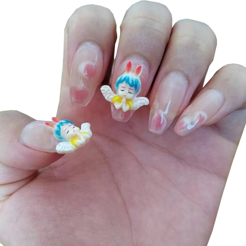 20db Ámor Angyal baba körmök díszítések Rajzfilm Eros Nail Art ékszer kellékek tervező 3D manikűr varázslatok kiegészítők 15*16mm