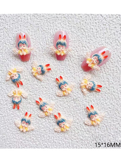 20db Angel Baba Nails Dekorációk Rajzfilm Eros Nail Art Ékszer kellékek Tervező 3D Aranyos Manikűr Bűbáj Kiegészítők 15*16mm