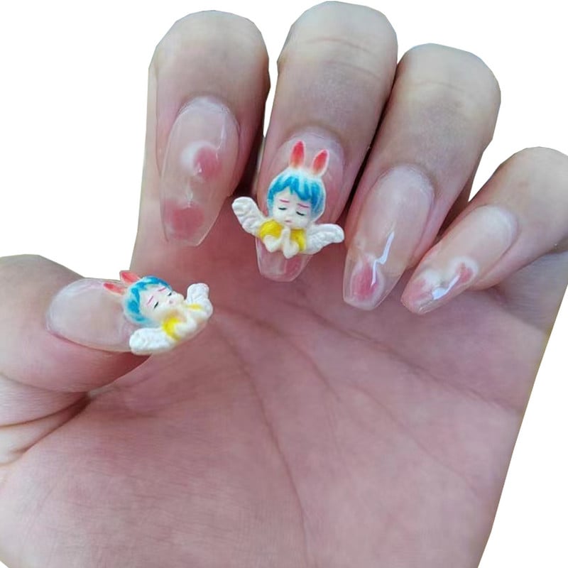 20db Angel Baba Nails Dekorációk Rajzfilm Eros Nail Art Ékszer kellékek Tervező 3D Aranyos Manikűr Bűbáj Kiegészítők 15*16mm
