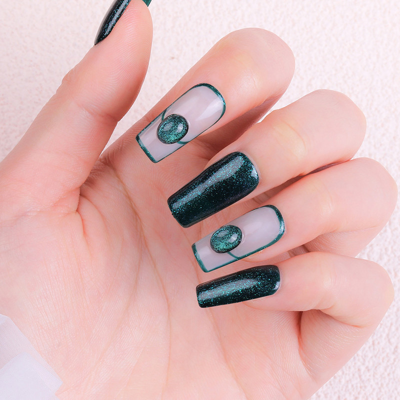 50db Cat Eye Ovális Köröm Strassz Dekorációk Fényes Ékszerek Körmök Kiegészítők Bűbájok 3D Kék Zöld Drágakő Manikűr Gyémánt 4*6mm