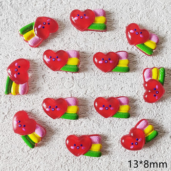 18Pcs 3D Kawaii Талисмани за нокти Бижута от смола Сладко животно Карикатура Мечка Дъга Облак Звезда Сърце Части Декорации за нокти Аксесоари