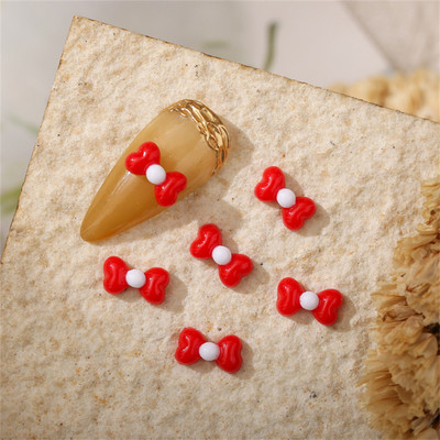 50db Macaron Bow Nail Deco Alkatrészek Mini Elegáns Japán Köröm Gyanta Tartozékok 3D Kawaii Fényes Manikűr Bowknot Charms Ékszer
