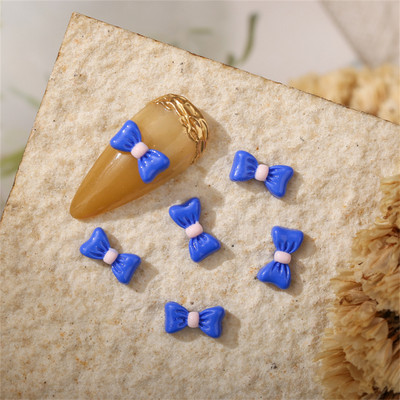50db Macaron Bow Nail Deco Alkatrészek Mini Elegáns Japán Köröm Gyanta Tartozékok 3D Kawaii Fényes Manikűr Bowknot Charms Ékszer