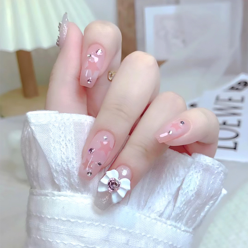 10vnt Bowknot Heart Diamonds Nails Art Charms 3D Love Crystal Rhinestones Dekorai Baltos Purškiamų Dažų Manikiūro Priedai 10*11mm