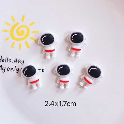 10 vnt Astronaut Planet Nail Charm 2,5*1,6cm Oversize Rocket Nails Art dervos dekoravimo animacinių filmų Kawaii 3D kosmoso manikiūro reikmenys