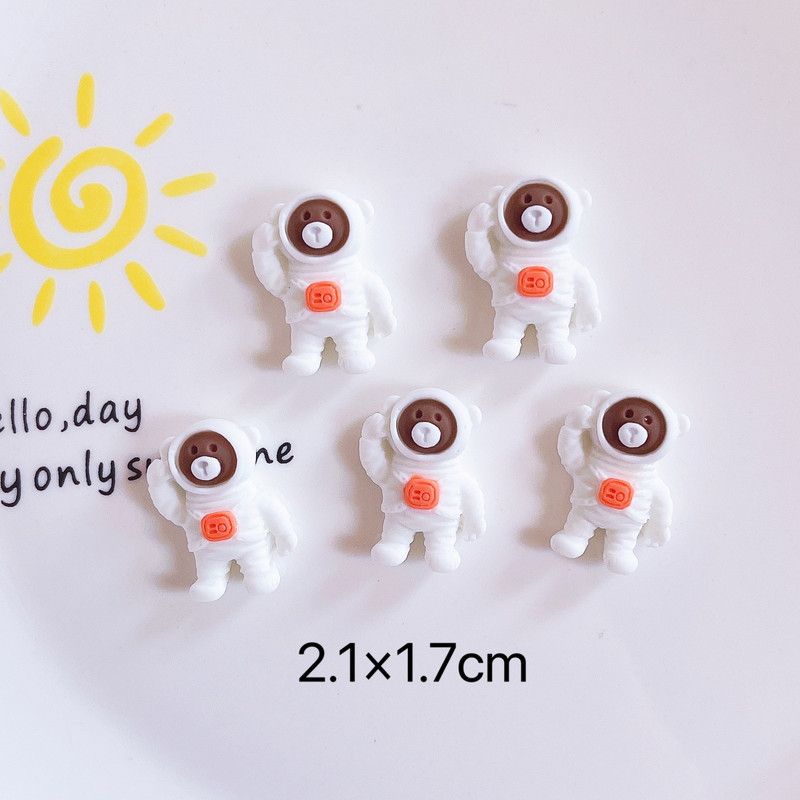 10 vnt Astronaut Planet Nail Charm 2,5*1,6cm Oversize Rocket Nails Art dervos dekoravimo animacinių filmų Kawaii 3D kosmoso manikiūro reikmenys