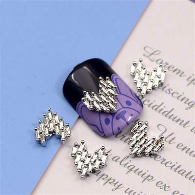 20 vnt. Graviruota širdelė Metaliniai nagų pakabukai Dalys Aukso sidabro lydinio Papuošalai Nagai Priedai Blizgūs 3D Persikai Širdies manikiūro reikmenys