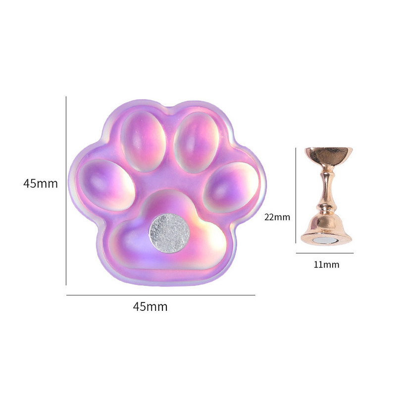 1Rinkinys Cat Claw Magnet Magnetinis nagų antgalio ekranas Aurora akrilinis praktikos laikiklis Darbo stovas Treniruotės manikiūro priedai Įrankiai D12