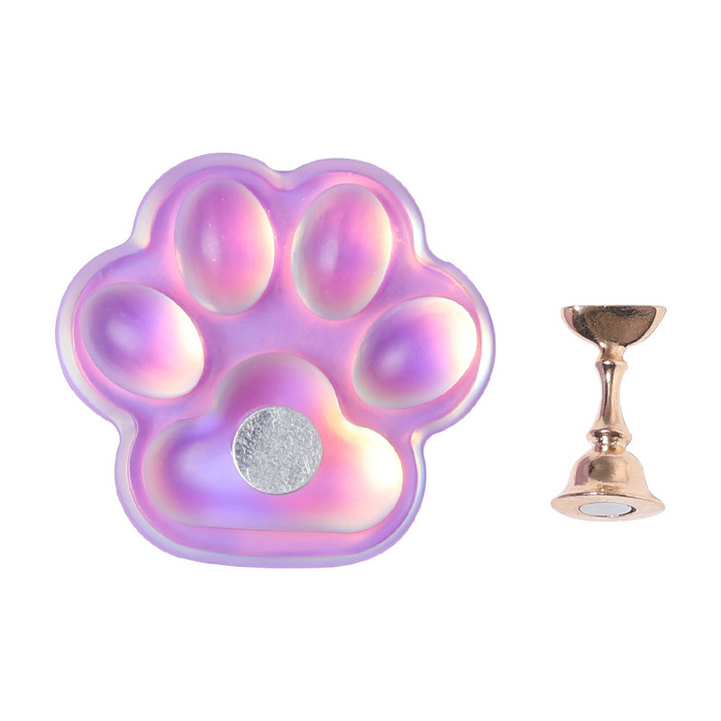 1Rinkinys Cat Claw Magnet Magnetinis nagų antgalio ekranas Aurora akrilinis praktikos laikiklis Darbo stovas Treniruotės manikiūro priedai Įrankiai D12