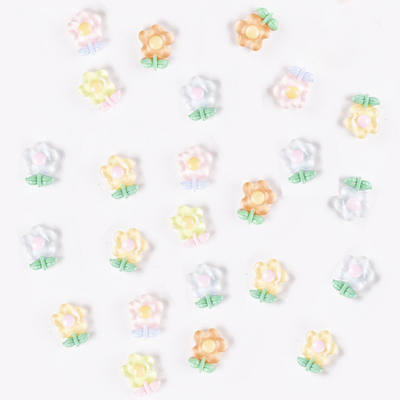 10 vnt. Didelės gėlės Nagų dalys Animacinis filmas Korėjietiškas mielas nagų žavesys Kalnų krištolas 3D Ryškus kremas Priedai Manikiūro papuošalai 13mm*16mm