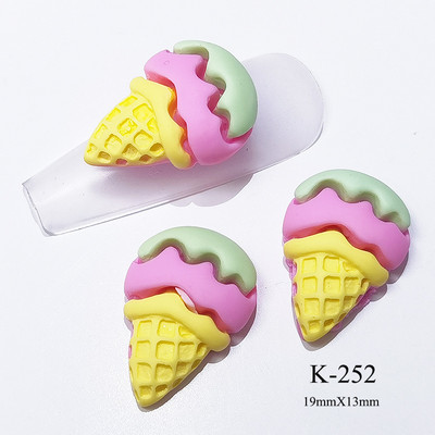 10db Macaron Ice Cream kúp Nail Art Ékszer Krém Aranyos Desszert 3D Édes Kiegészítők Színes Kawaii Nails Dekorációk 13*19mm