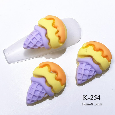 10db Macaron Ice Cream kúp Nail Art Ékszer Krém Aranyos Desszert 3D Édes Kiegészítők Színes Kawaii Nails Dekorációk 13*19mm