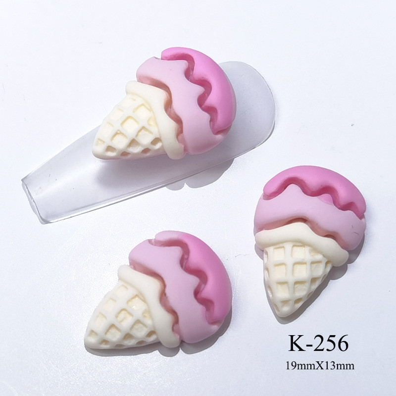 10db Macaron Ice Cream kúp Nail Art Ékszer Krém Aranyos Desszert 3D Édes Kiegészítők Színes Kawaii Nails Dekorációk 13*19mm