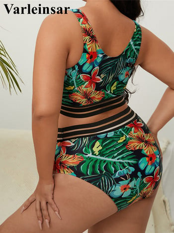 0XL - 4XL New Printed Bikini Plus Size Large Size Μαγιό Γυναικείο Μαγιό Γυναικείο Σετ μπικίνι δύο τεμαχίων Μαγιό V3893